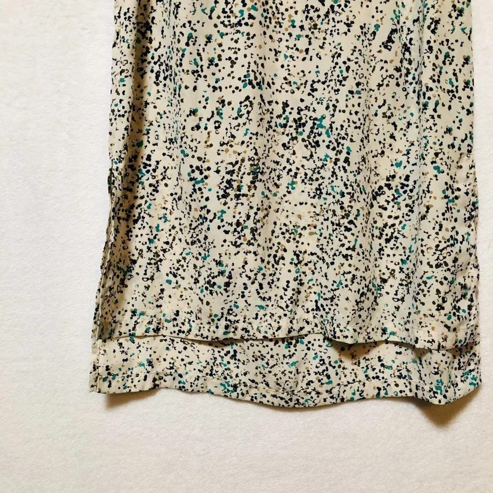 Prologue Cream and Blue Abstract Sleeveless Turtleneck Blouse Size XS - Picture 4 of 7